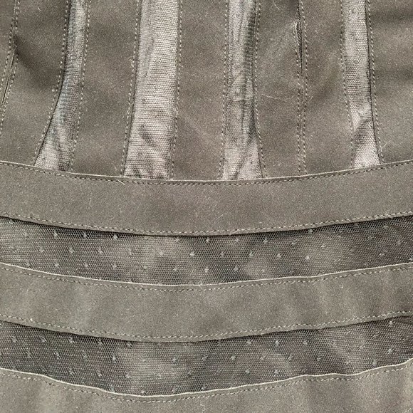 Dobby Mesh Striped Little Black Dress - Picture 10 of 10